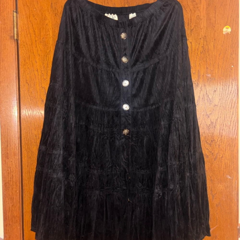 Coldwater Creek Black Tiered Maxi Skirt